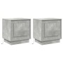 Mesitas de Noche con Luces LED 2 pcs Gris Concreto 44x34,5x45 cm | Foro24.es | Tu tienda online para hogar, jardín y más Foro24.es