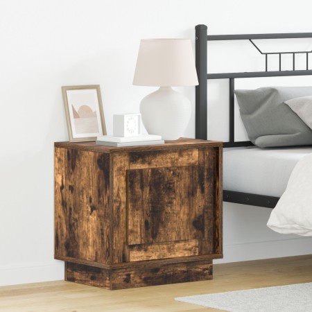 Mesita de Noche con Luces LED Roble Ahumado 44x34,5x45 cm | Foro24.es | Tu tienda online para hogar, jardín y más Foro24.es