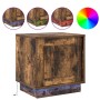 Mesita de Noche con Luces LED Roble Ahumado 44x34,5x45 cm | Foro24.es | Tu tienda online para hogar, jardín y más Foro24.es