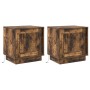 Mesas de Noche con Luces LED 2 pcs Roble Ahumado 44x34,5x45 cm von , Nachttische - Ref: Foro24-869571, Preis: 89,96 €, Rabatt: %