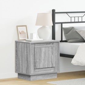 Gabinetes de Noche con Luces LED 2 pcs Gris