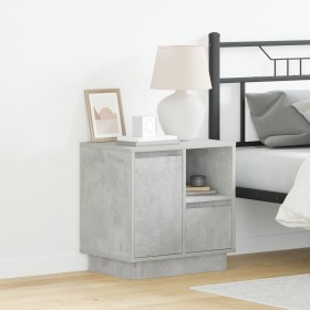 Mesas de Noche con LED 2 pcs Concreto Gris