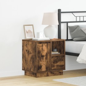 Mesitas de Noche con Luces LED 2 pcs Roble Ahumado 50x34,5x50 cm de , Mesitas de noche - Ref: Foro24-869587, Precio: 134,39 €...