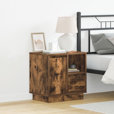 Mesitas de Noche con Luces LED 2 pcs Roble Ahumado 50x34,5x50 cm | Foro24.es | Tu tienda online para hogar, jardín y más Foro24.es