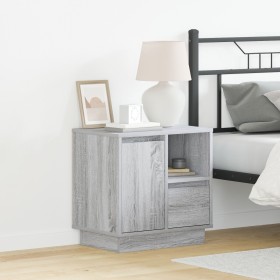 Cabinet de Noche con LED Gris Sonoma 50x34,5x50 cm de , Mesitas de noche - Ref: Foro24-869588, Precio: 67,95 €, Descuento: %