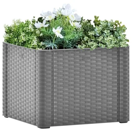 Flower bed with automatic irrigation system gray 43x43x33 cm by vidaXL, Pots and planters - Ref: Foro24-317575, Price: 83,62 ...