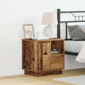Mesitas de Noche con LED 2 pcs Madera Vieja