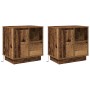 Mesitas de Noche con LED 2 pcs Madera Vieja 50x34,5x50 cm | Foro24.es | Tu tienda online para hogar, jardín y más Foro24.es