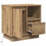 Mesa de Noche con LED Roble Artesanal 50x34,5x50 cm | Foro24.es | Tu tienda online para hogar, jardín y más Foro24.es