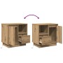 Cabinetes de Noche con LED 2 pcs Roble Artesanal 50x34,5x50 cm by , Nightstands - Ref: Foro24-869593, Price: 117,26 €, Discou...