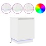 Mesita de Noche con Luces LED Blanca 39x34,5x50 cm | Foro24.es | Tu tienda online para hogar, jardín y más Foro24.es