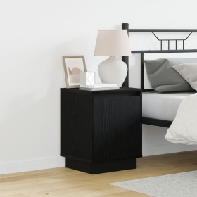 Mesas de Noche con Luces LED 2 pcs Negro