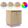 Mesas de Noche con Luces LED 2 piezas Roble Sonoma 39x34,5x50 cm | Foro24.es | Tu tienda online para hogar, jardín y más Foro24.es