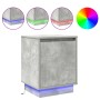 Mesa de Noche con Luces LED Concreto Gris 39x34.5x50 cm | Foro24.es | Tu tienda online para hogar, jardín y más Foro24.es