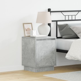 Mesitas de Noche con Luces LED 2 pcs Gris