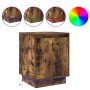 Cabinet de Noche con Luces LED Roble Ahumado 39x34,5x50 cm | Foro24.es | Tu tienda online para hogar, jardín y más Foro24.es