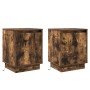 Mesitas de Noche con Luces LED 2 pcs Roble Ahumado 39x34,5x50 cm von , Nachttische - Ref: Foro24-869603, Preis: 84,65 €, Raba...