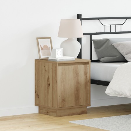 Mesita de Noche con Luces LED Roble Artesano 39x34,5x50 cm | Foro24.es | Tu tienda online para hogar, jardín y más Foro24.es
