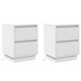 Cabinet de Noche con Luces LED 2 pcs Blanco 39x34.5x50 cm von , Nachttische - Ref: Foro24-869611, Preis: 105,42 €, Rabatt: %