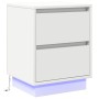 Cabinet de Noche con Luces LED 2 pcs Blanco 39x34.5x50 cm von , Nachttische - Ref: Foro24-869611, Preis: 105,42 €, Rabatt: %