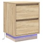 Mesita de Noche con Luces LED Roble de Sonoma 39x34.5x50 cm | Foro24.es | Tu tienda online para hogar, jardín y más Foro24.es