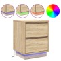 Armarios de Noche con Luces LED 2 pcs Roble de Sonoma 39x34.5x50 cm | Foro24.es | Tu tienda online para hogar, jardín y más Foro24.es