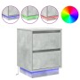 Cabinet de Noche con Luces LED Concreto Gris 39x34.5x50 cm | Foro24.es | Tu tienda online para hogar, jardín y más Foro24.es