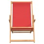 Silla de playa plegable de madera maciza de teca rojo