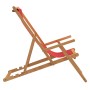 Silla de playa plegable de madera maciza de teca rojo