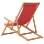 Silla de playa plegable de madera maciza de teca rojo