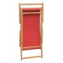 Silla de playa plegable de madera maciza de teca rojo