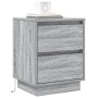 Cabinets de noche con luces LED 2 pcs Sonoma gris 39x34.5x50 cm de , Mesitas de noche - Ref: Foro24-869621, Precio: 105,42 €,...