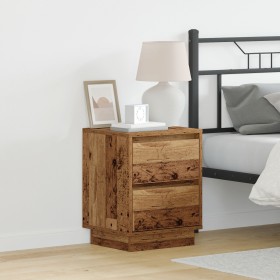 Cabinete de Noche con Luces LED Madera Vieja 39x34.5x50 cm de , Mesitas de noche - Ref: Foro24-869622, Precio: 58,65 €, Descu...