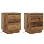 Cabinet de Noche con Luces LED 2 pcs Madera Vieja 39x34.5x50 cm | Foro24.es | Tu tienda online para hogar, jardín y más Foro24.es