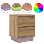 Cabinet de Noche con Luces LED Roble Artesanal 39x34.5x50 cm | Foro24.es | Tu tienda online para hogar, jardín y más Foro24.es