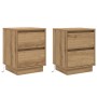 Cabinets de Noche con Luces LED 2 pcs Roble Artesanal 39x34.5x50 cm von , Nachttische - Ref: Foro24-869625, Preis: 102,06 €, ...