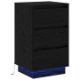 Mesita de Noche con LED Roble Negro 39x34.5x65 cm Madera Elaborada | Foro24.es | Tu tienda online para hogar, jardín y más Foro24.es