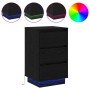 Mesita de Noche con LED Roble Negro 39x34.5x65 cm Madera Elaborada | Foro24.es | Tu tienda online para hogar, jardín y más Foro24.es