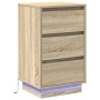 Gabinete de Noche con LED Roble Sonoma 39x34,5x65 cm Madera Elaborada | Foro24.es | Tu tienda online para hogar, jardín y más Foro24.es