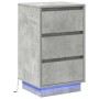 Gabinete de Noche con LED Gris Concreto 39x34.5x65 cm Madera de calidad | Foro24.es | Tu tienda online para hogar, jardín y más Foro24.es