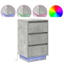 Gabinete de Noche con LED Gris Concreto 39x34.5x65 cm Madera de calidad | Foro24.es | Tu tienda online para hogar, jardín y más Foro24.es