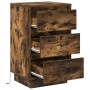 Mesita de Noche con LED Roble Ahumado 39x34.5x65 cm Madera Elaborada | Foro24.es | Tu tienda online para hogar, jardín y más Foro24.es