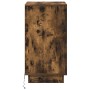 Mesita de Noche con LED Roble Ahumado 39x34.5x65 cm Madera Elaborada | Foro24.es | Tu tienda online para hogar, jardín y más Foro24.es