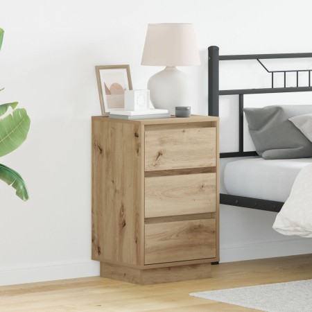 Mesa de Noche con LED Roble Artisan 39x34.5x65 cm Madera Elaborada | Foro24.es | Tu tienda online para hogar, jardín y más Foro24.es