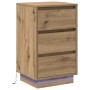 Mesa de Noche con LED Roble Artisan 39x34.5x65 cm Madera Elaborada | Foro24.es | Tu tienda online para hogar, jardín y más Foro24.es