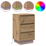 Mesa de Noche con LED Roble Artisan 39x34.5x65 cm Madera Elaborada | Foro24.es | Tu tienda online para hogar, jardín y más Foro24.es