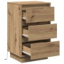 Mesa de Noche con LED Roble Artisan 39x34.5x65 cm Madera Elaborada | Foro24.es | Tu tienda online para hogar, jardín y más Foro24.es