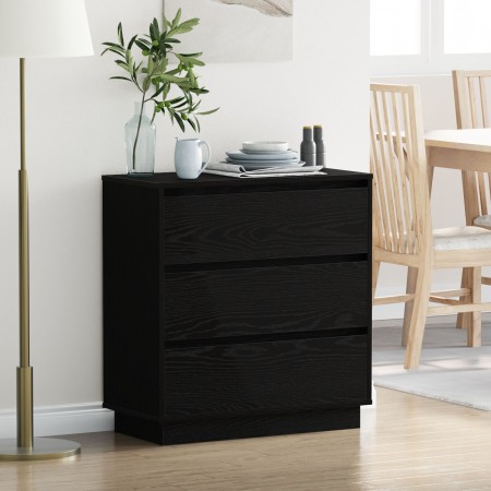 Mesita de noche LED madera ingeniería roble negro 71x34,5x75 cm by , Nightstands - Ref: Foro24-869635, Price: 104,27 €, Disco...