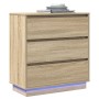 Mesita de noche LED madera ingeniería roble Sonoma 71x34,5x75cm | Foro24.es | Tu tienda online para hogar, jardín y más Foro24.es