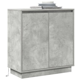Aparador luz LED madera ingeniería gris hormigón 71x34,5x75cm de , Mesitas de noche - Ref: Foro24-869645, Precio: 86,01 €
